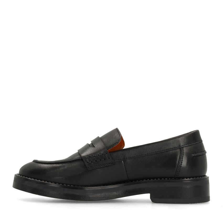 Klassieke zwarte leren loafers