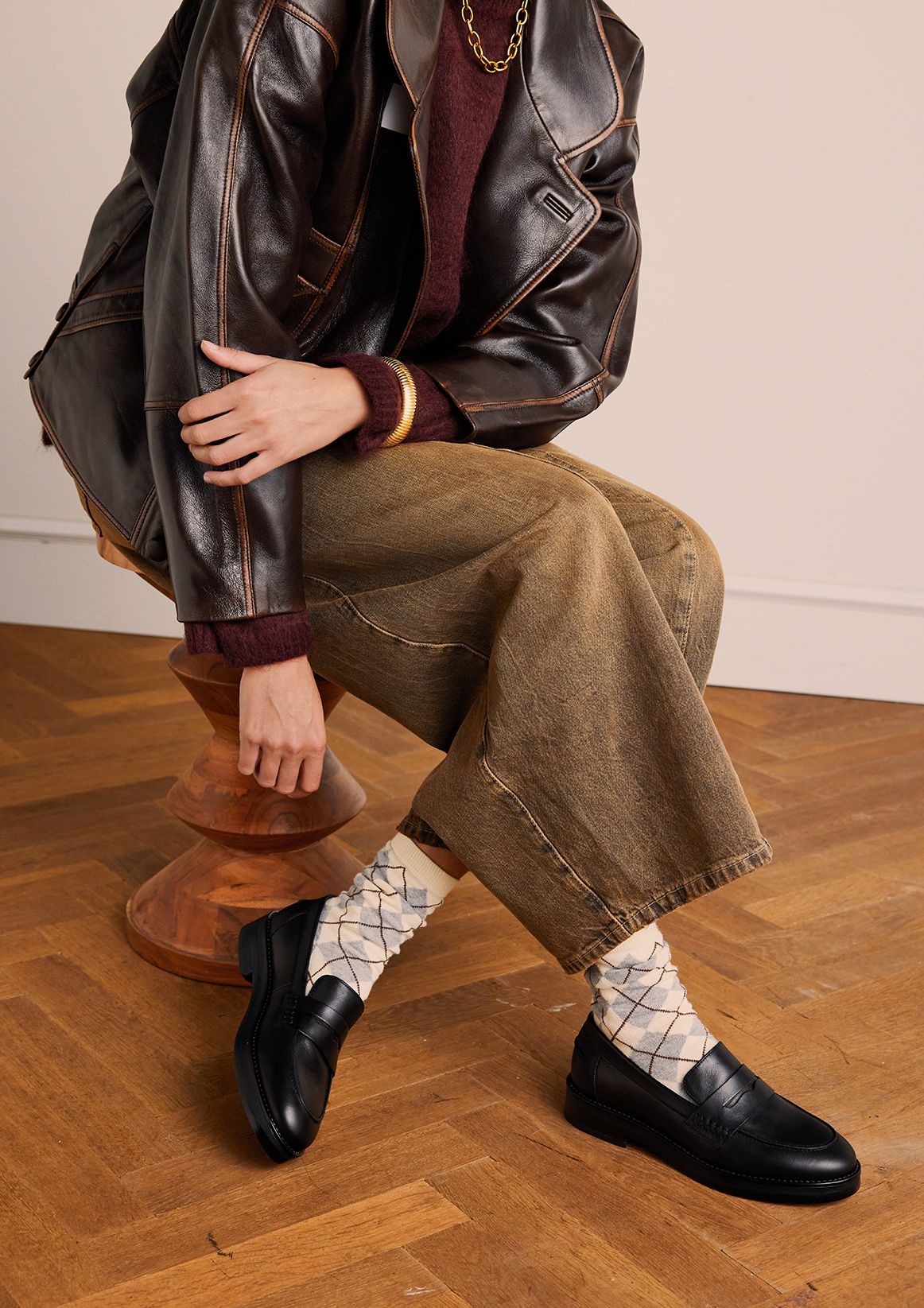Klassische schwarze Leder-Loafer