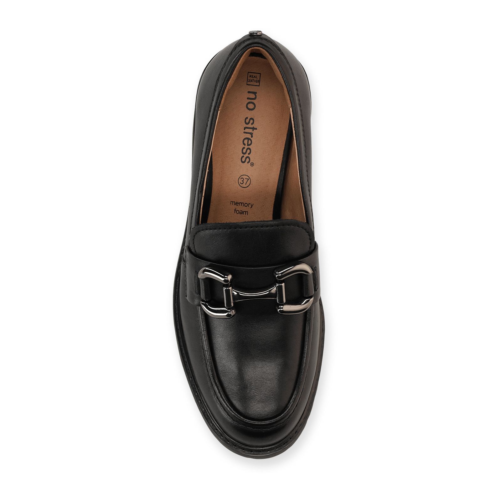 Zwarte leren loafers met chain