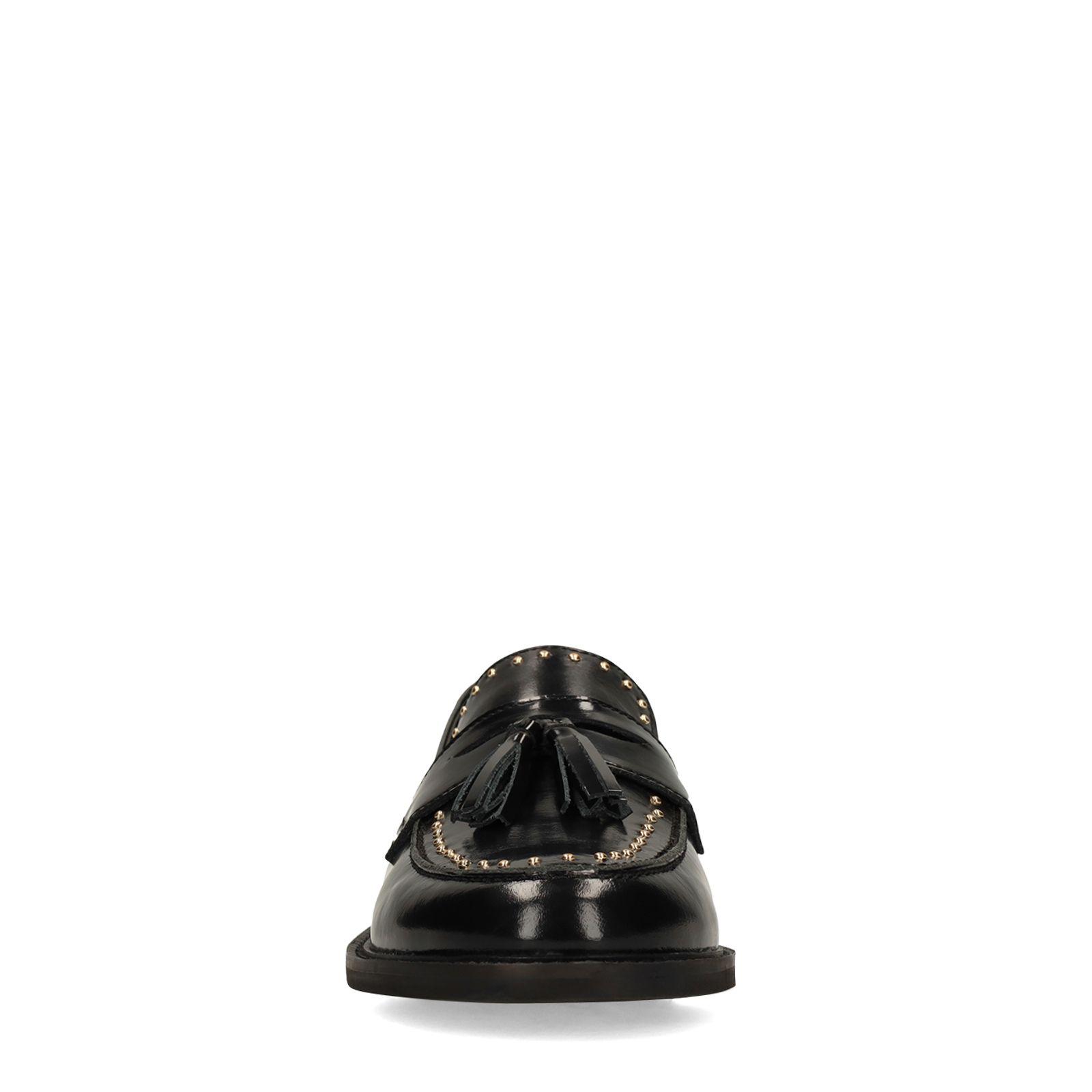 Schwarze Leder-Loafer mit Nieten