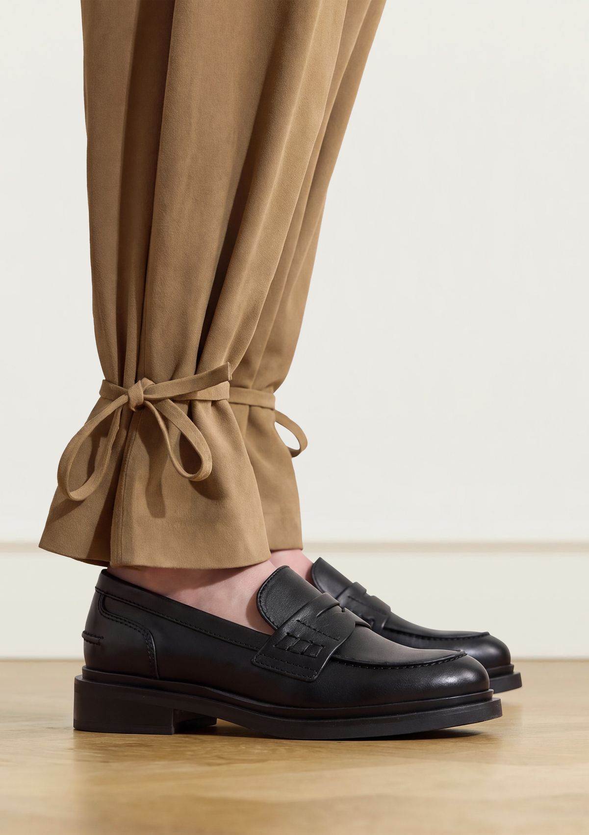 Zwarte leren loafers