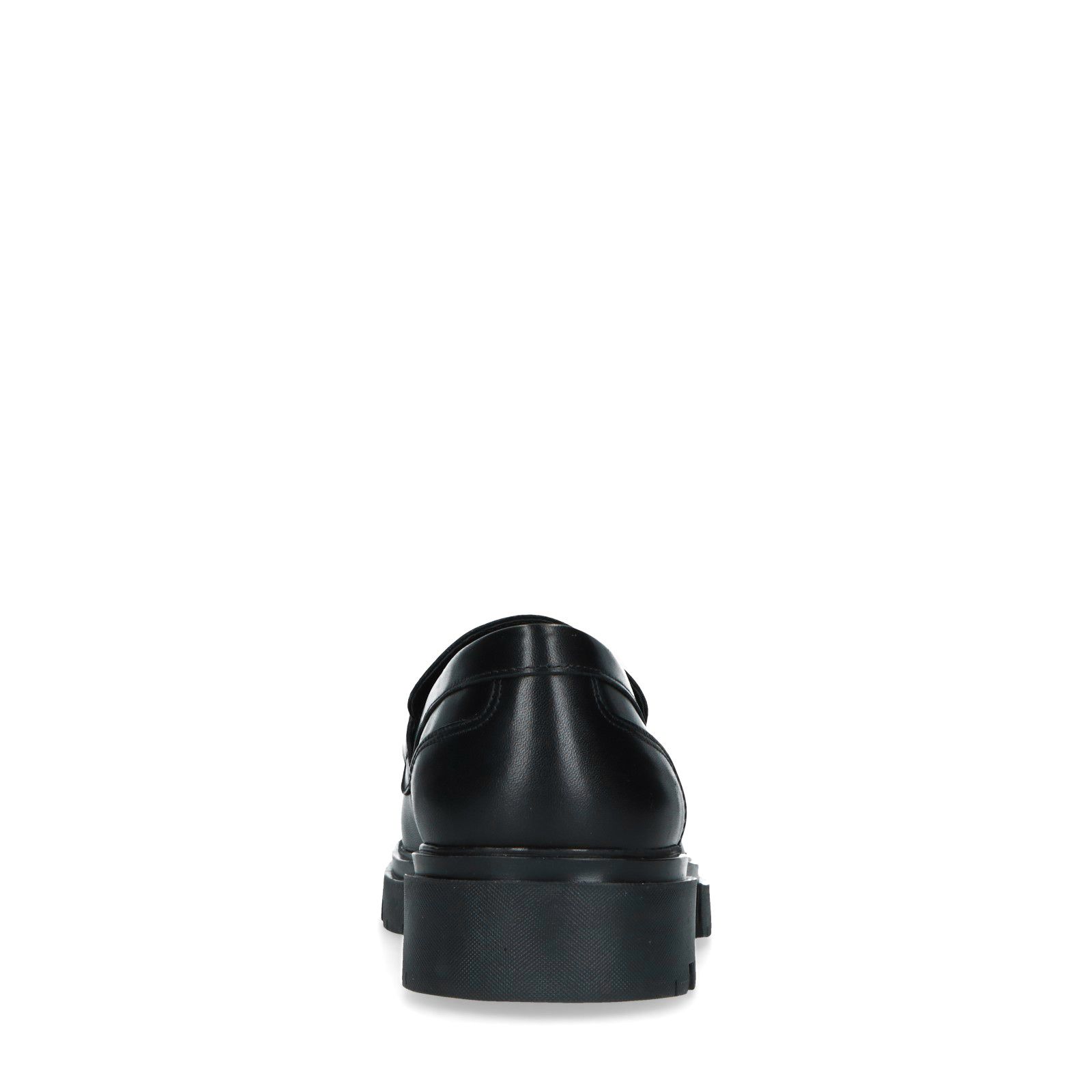 Zwart leren loafers met goudkleurige chain