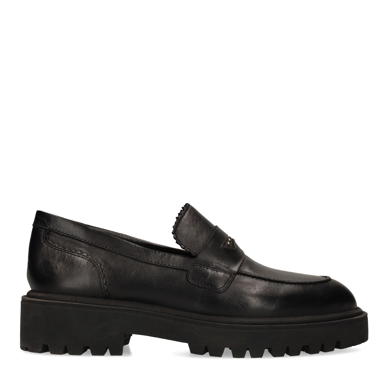 Schwarze Leder-Loafer