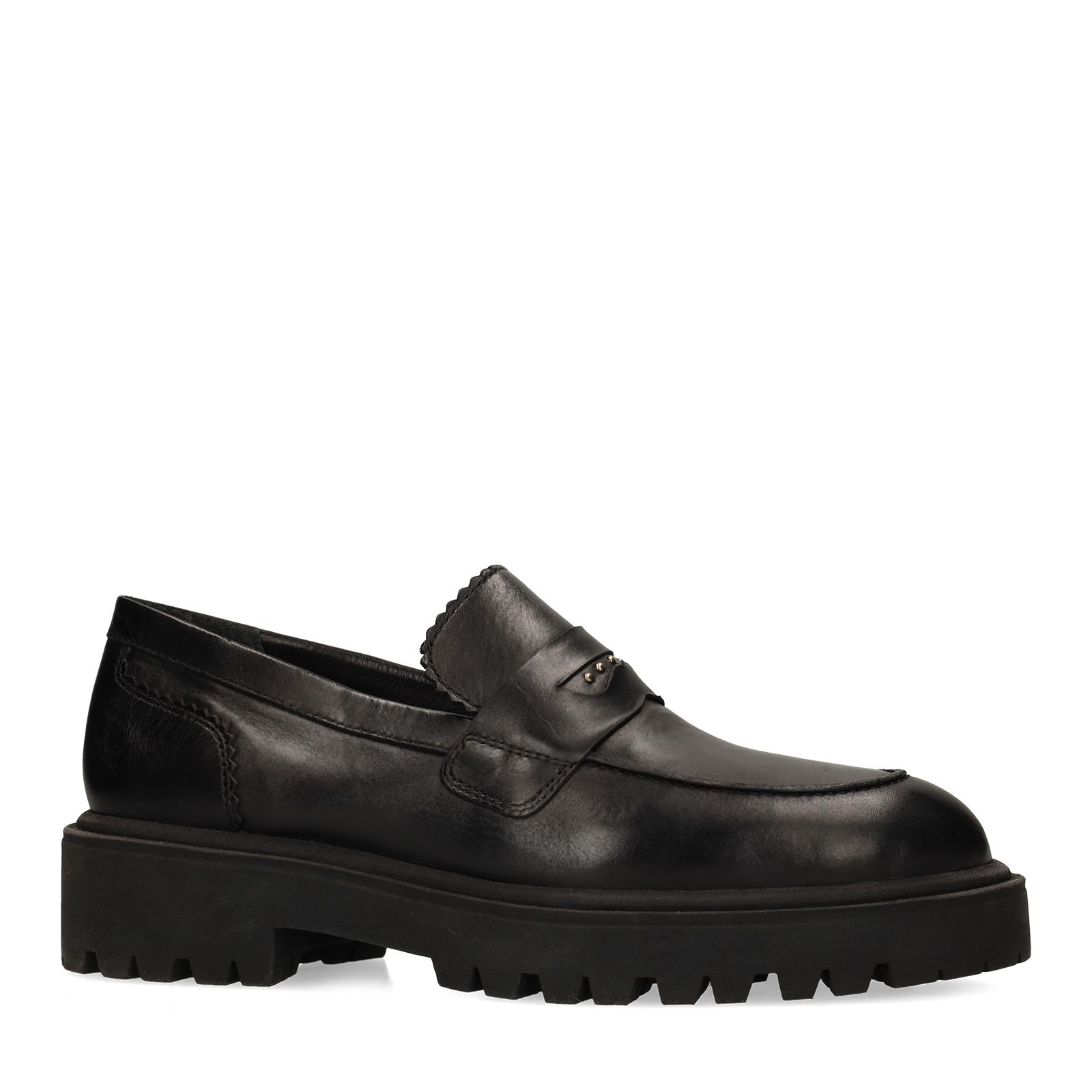 Schwarze Leder-Loafer