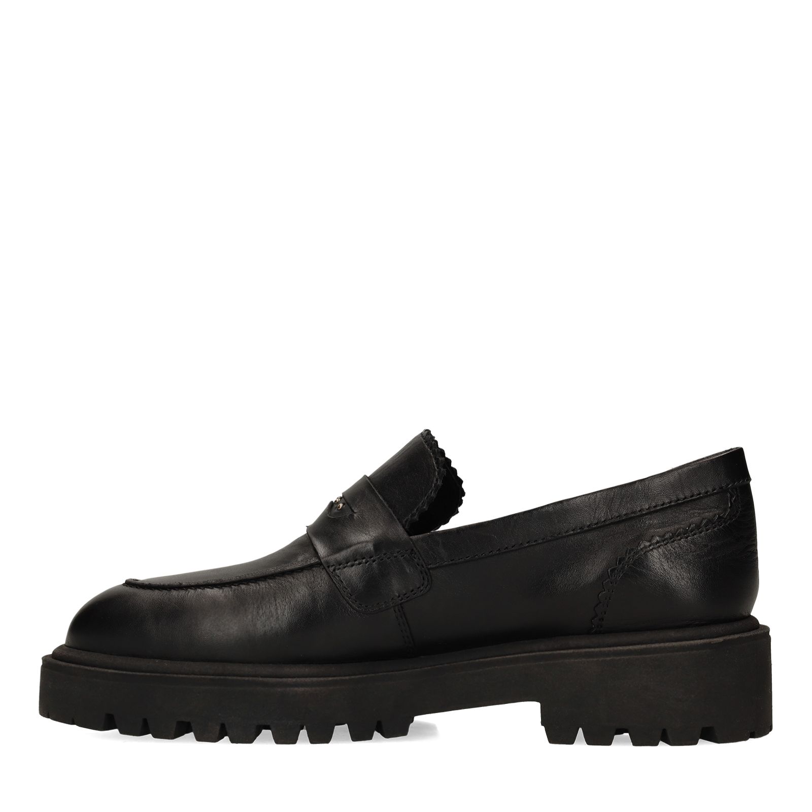 Schwarze Leder-Loafer
