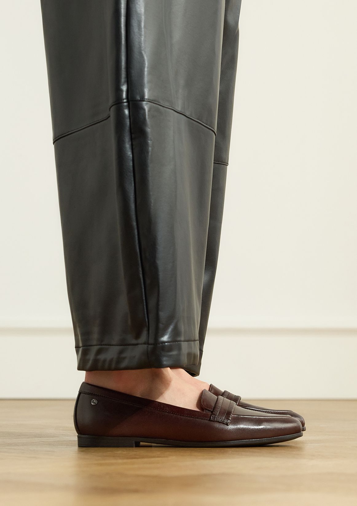Dunkelbraune Leder-Loafer
