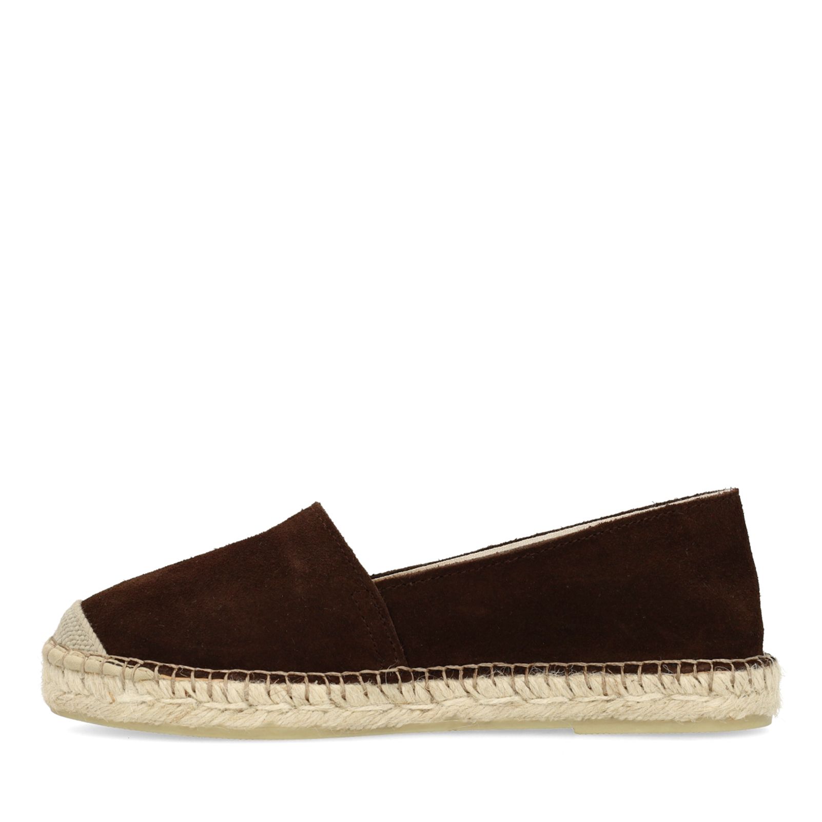 Braune Veloursleder-Espadrilles