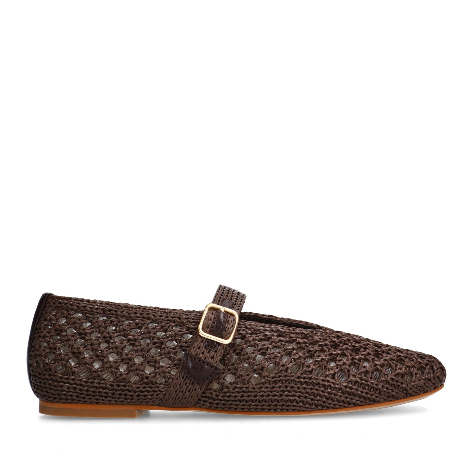 Bruine raffia ballerina's