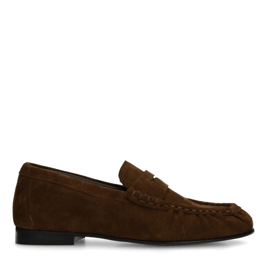 Braune Veloursleder-Loafer