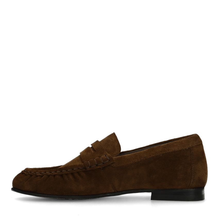 Bruine suède loafers