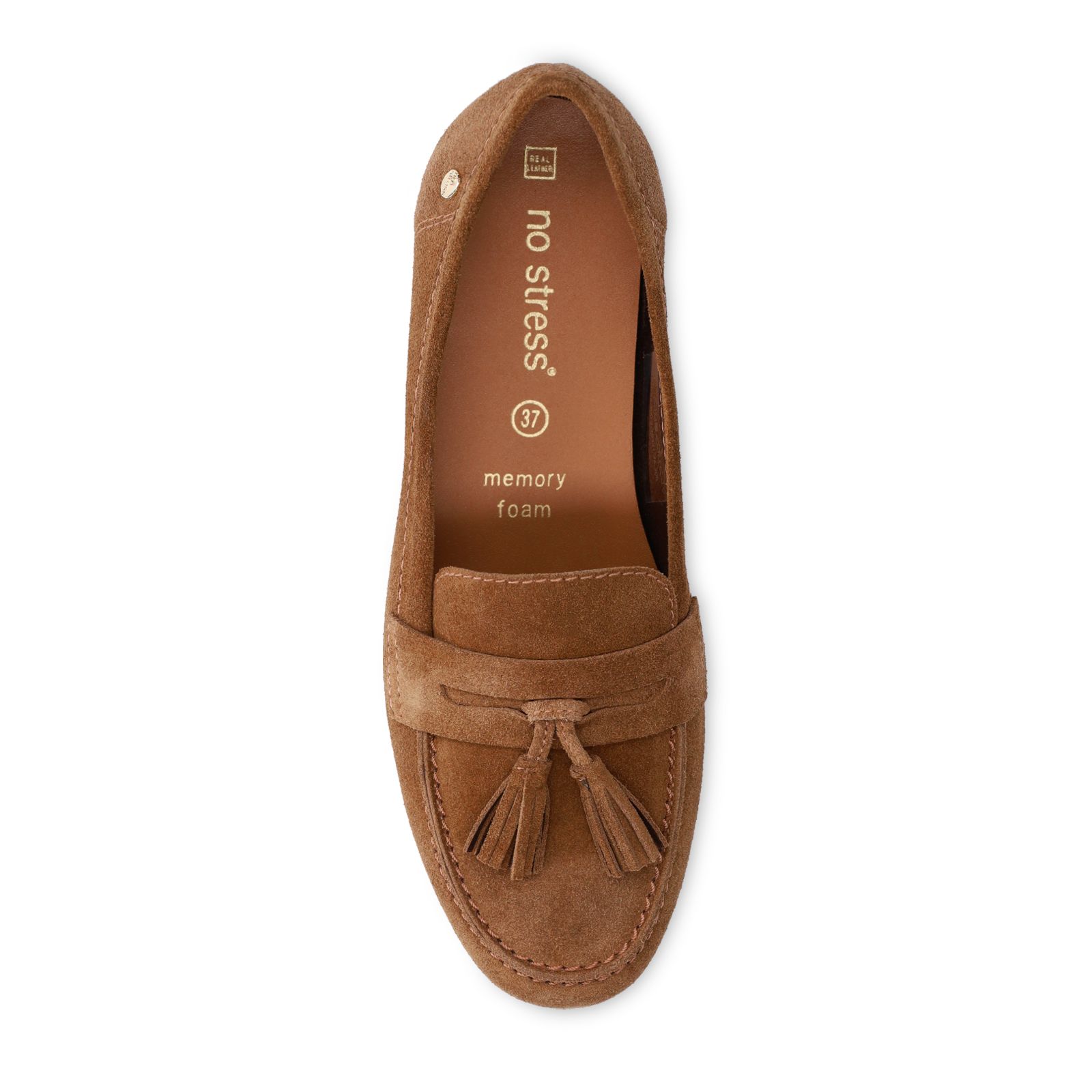 Braune Veloursleder-Loafer mit Fransen