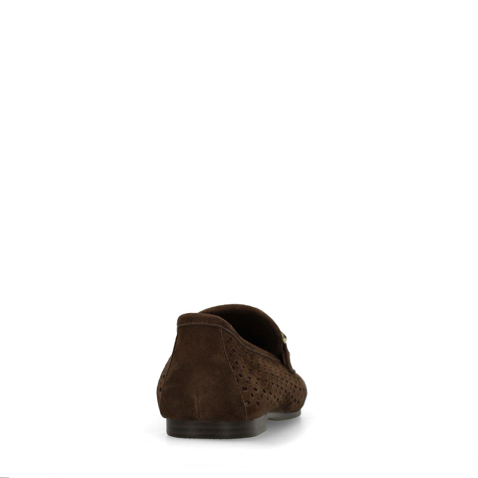 Braune Leder-Loafer mit goldfarbener Kette