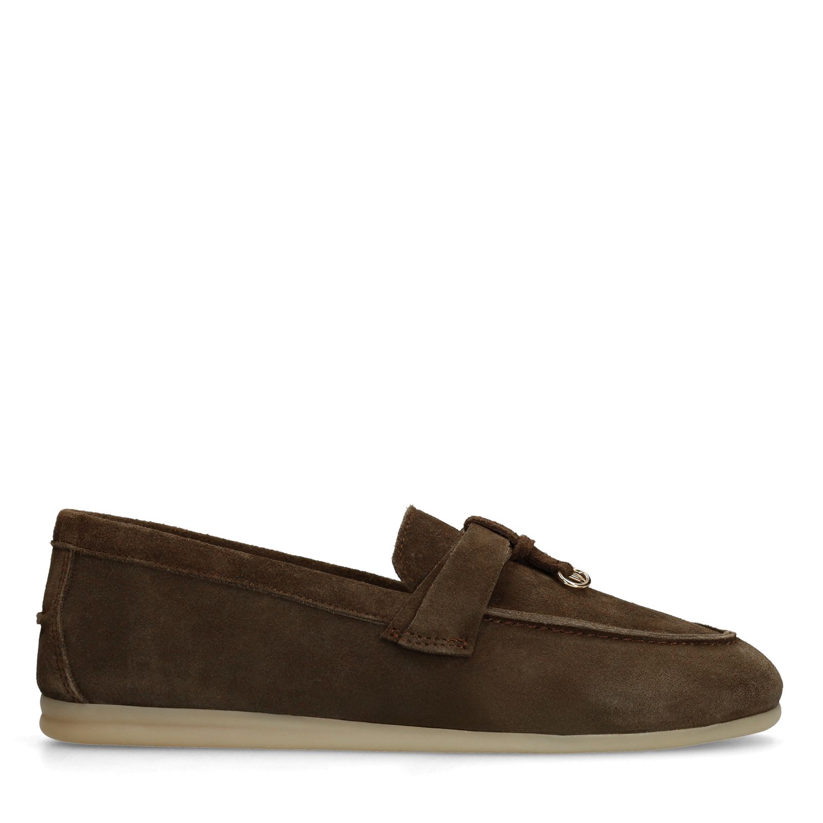 Bruine suède loafers