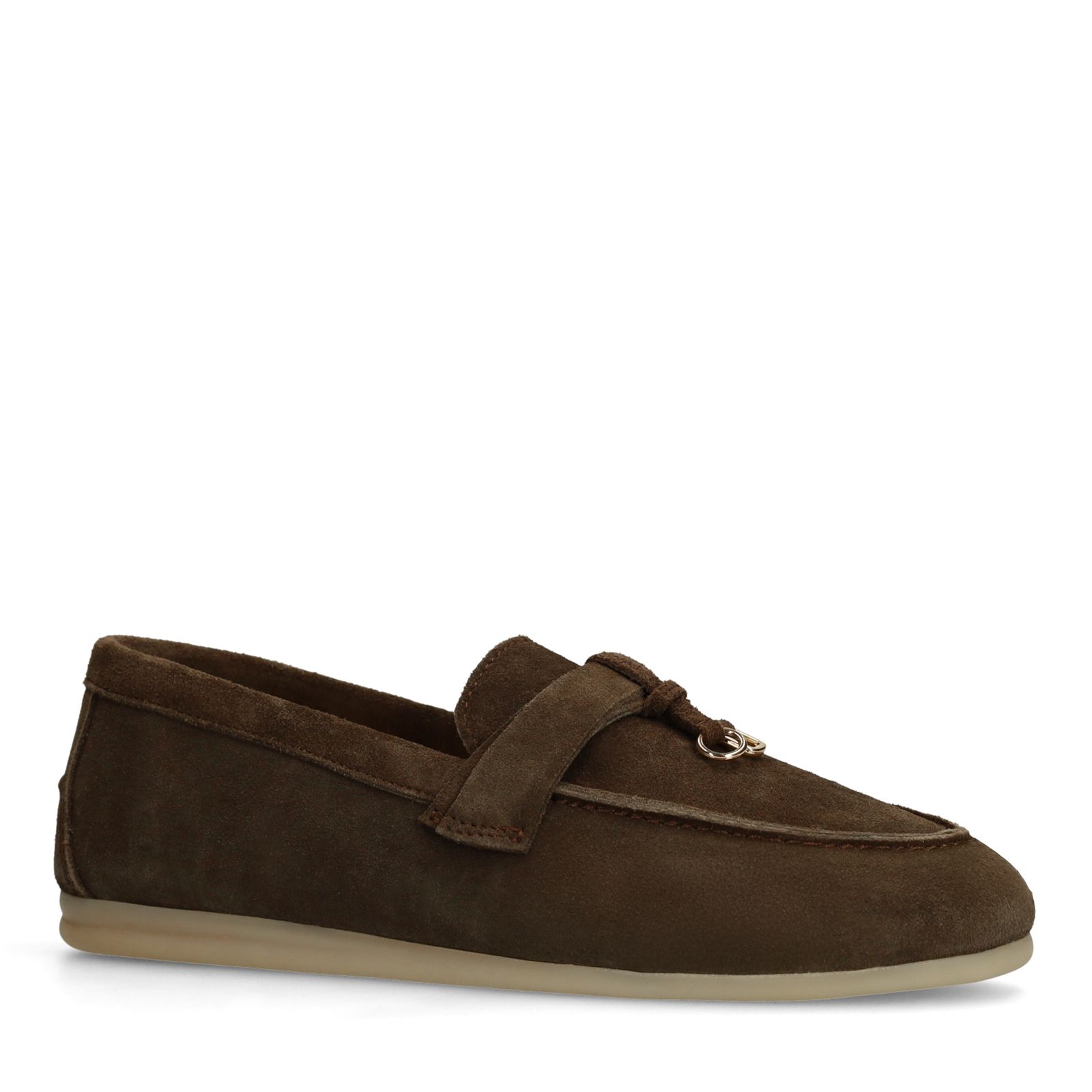 Bruine suède loafers