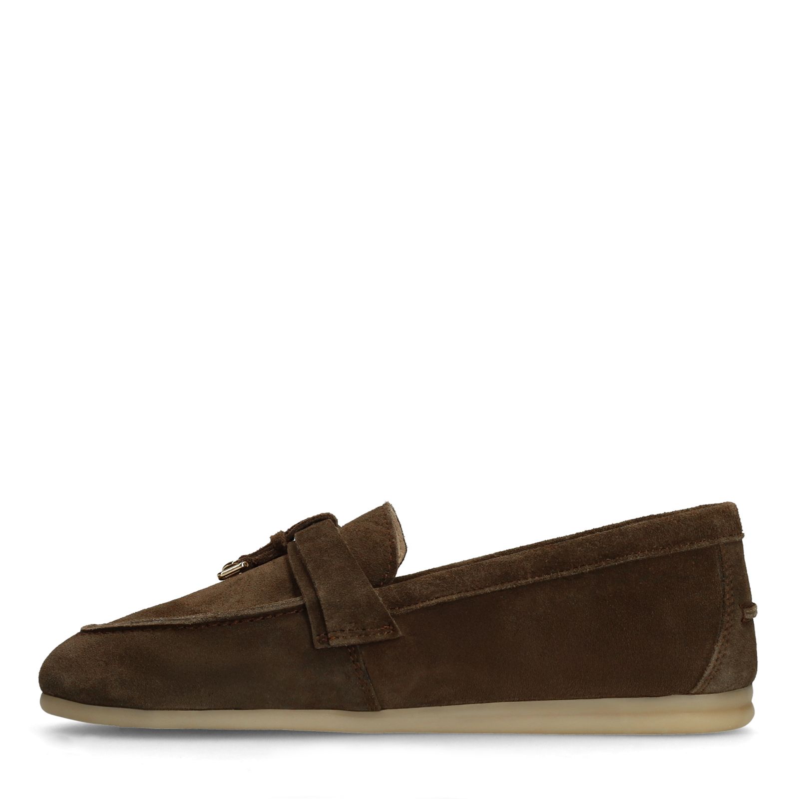 Bruine suède loafers