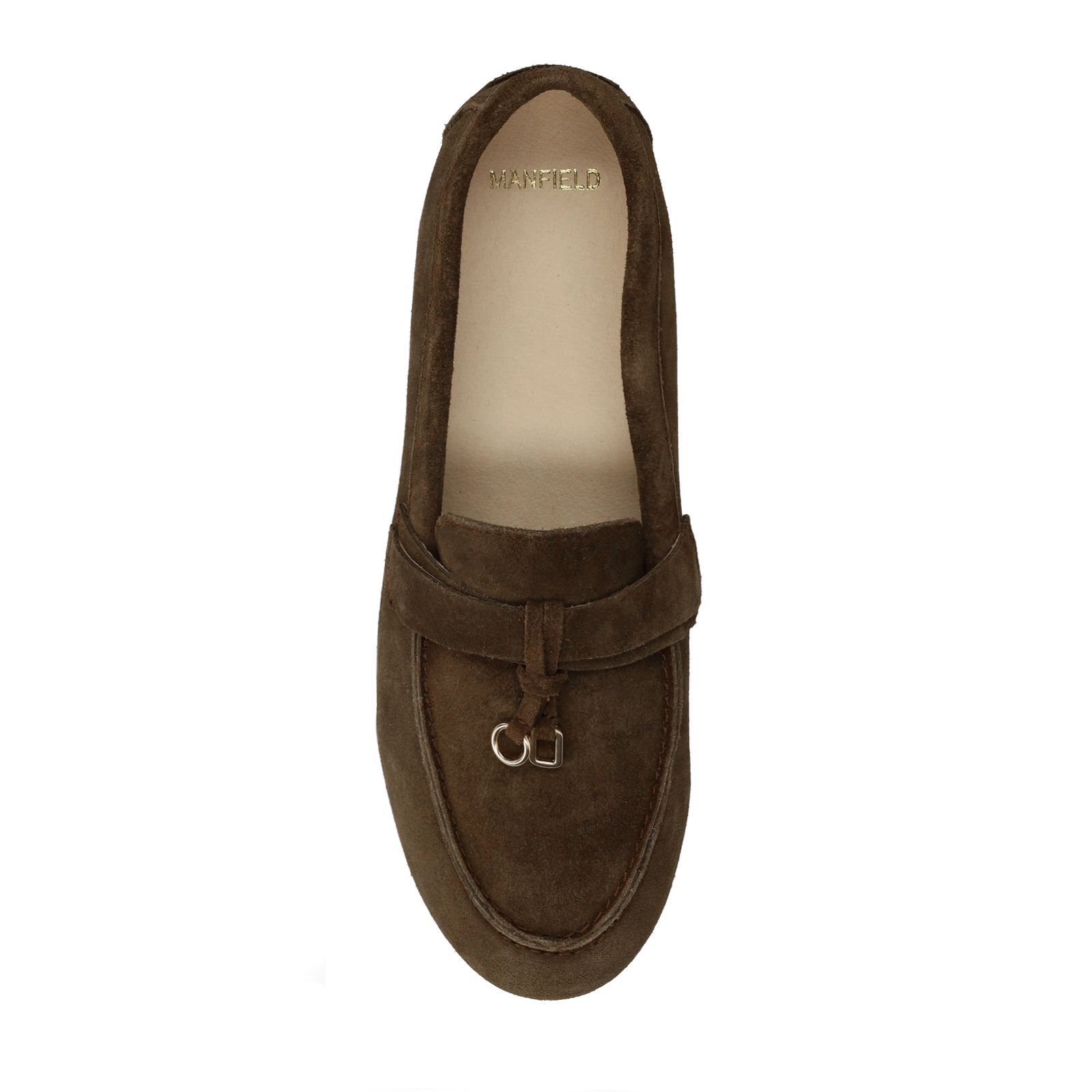 Bruine suède loafers