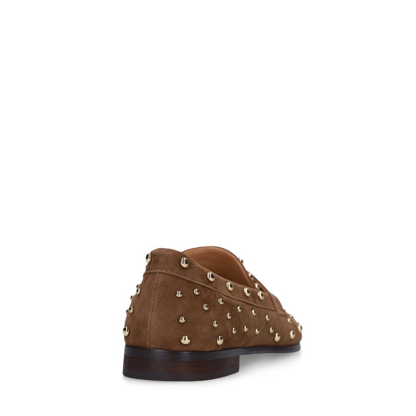 Braune Veloursleder-Loafer mit Nieten