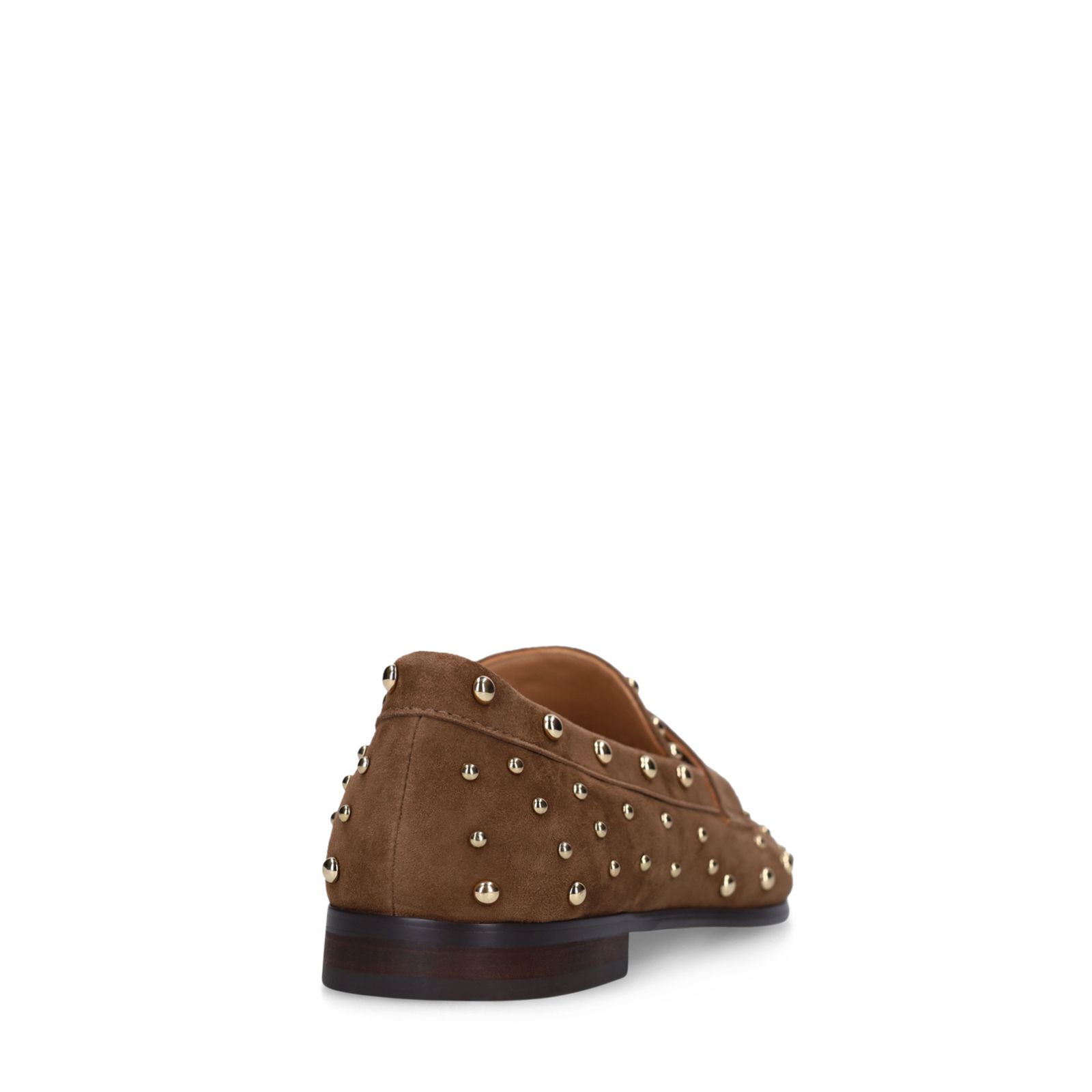Bruine suède loafers met studs