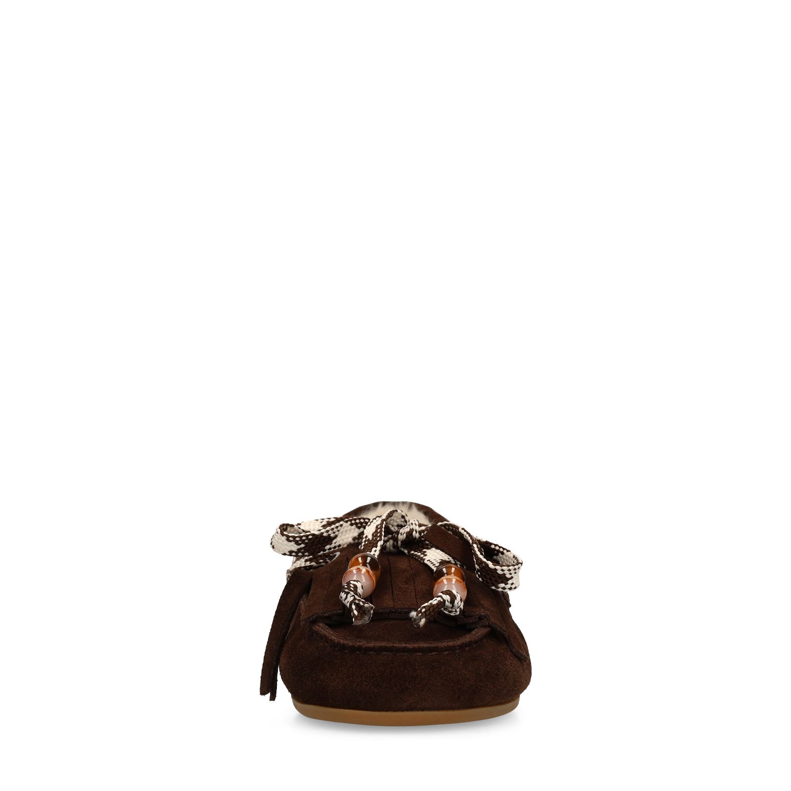 Donkerbruine suède bontloafers