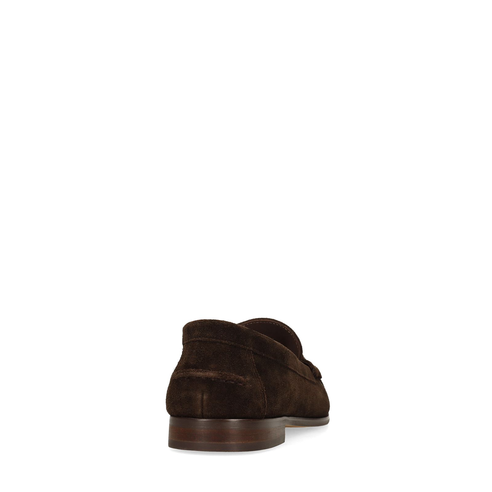Dunkelbraune Veloursleder-Loafer mit Fransen