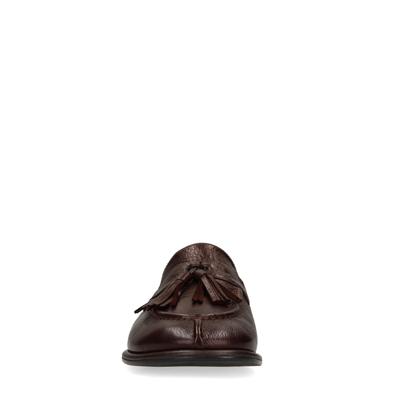 Donkerbruine leren loafers met kwastjes