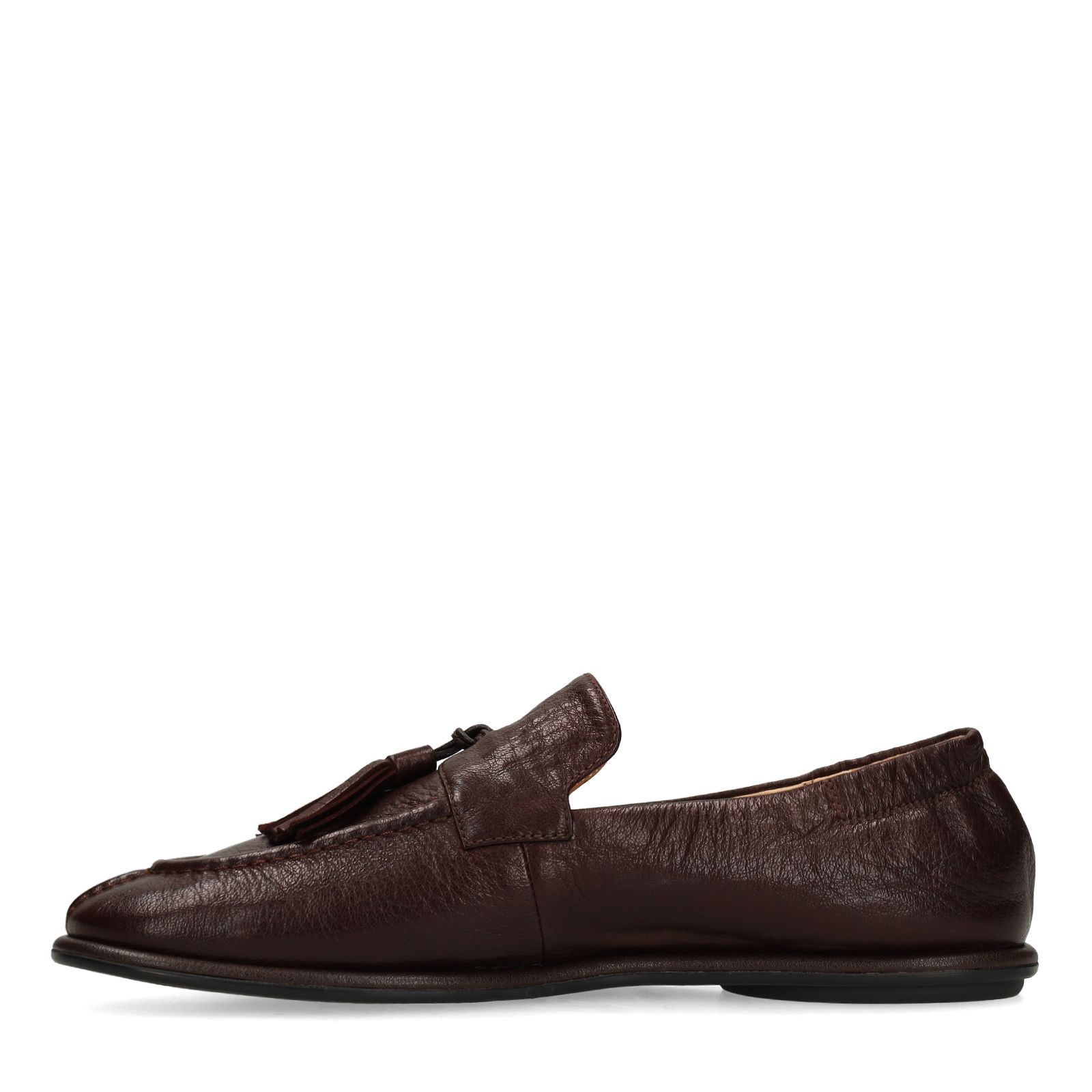Donkerbruine leren loafers met kwastjes
