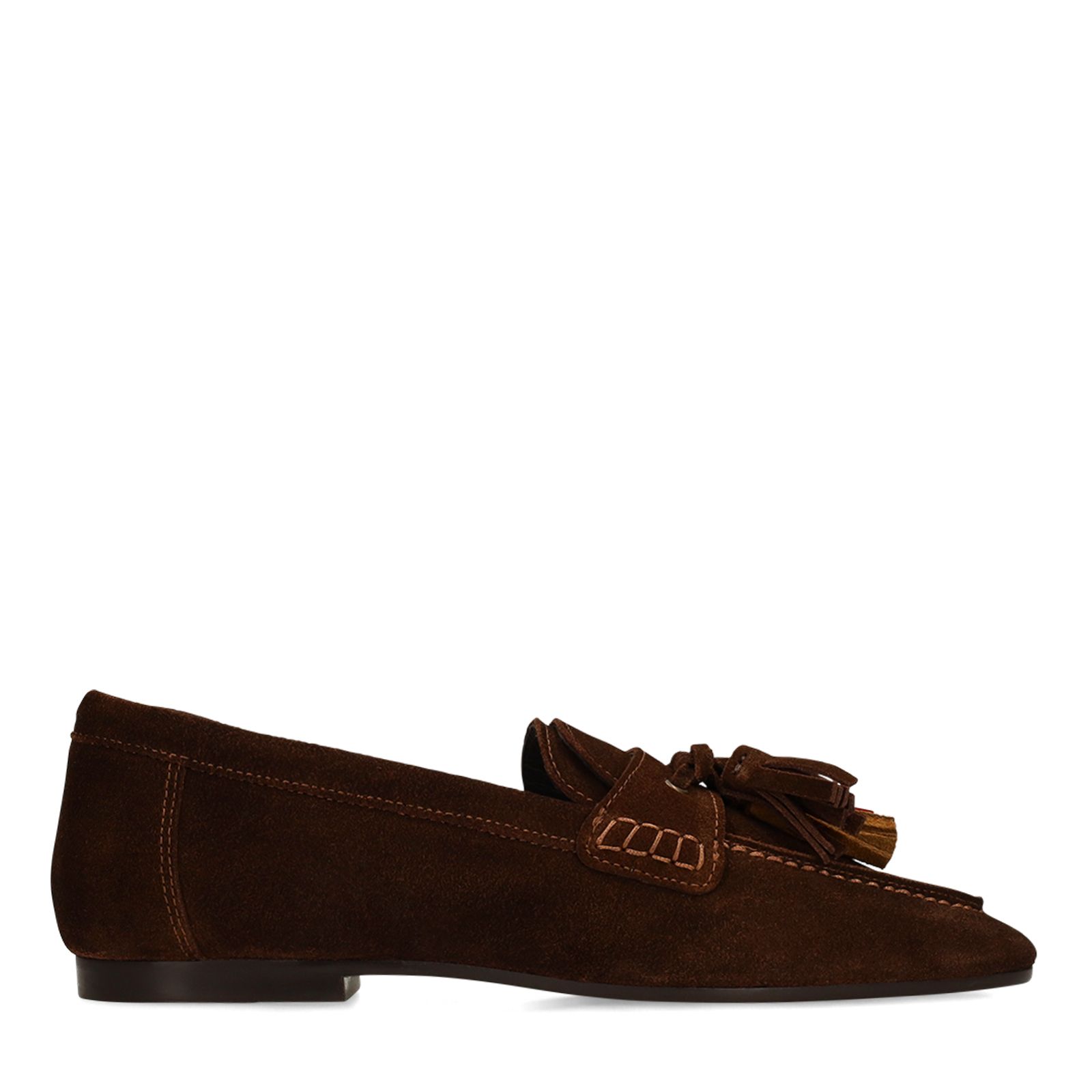 Donkerbruine suède loafers