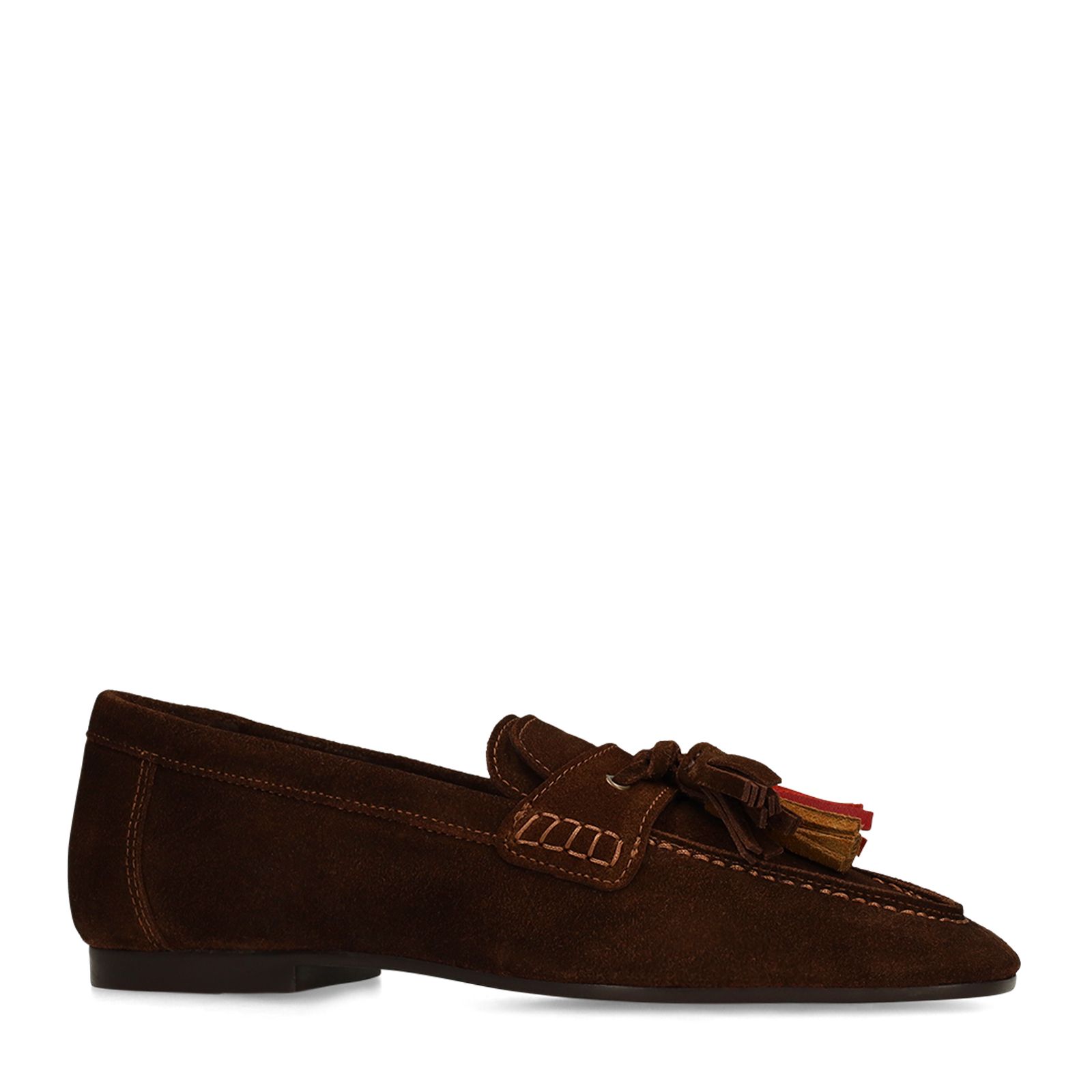 Donkerbruine suède loafers