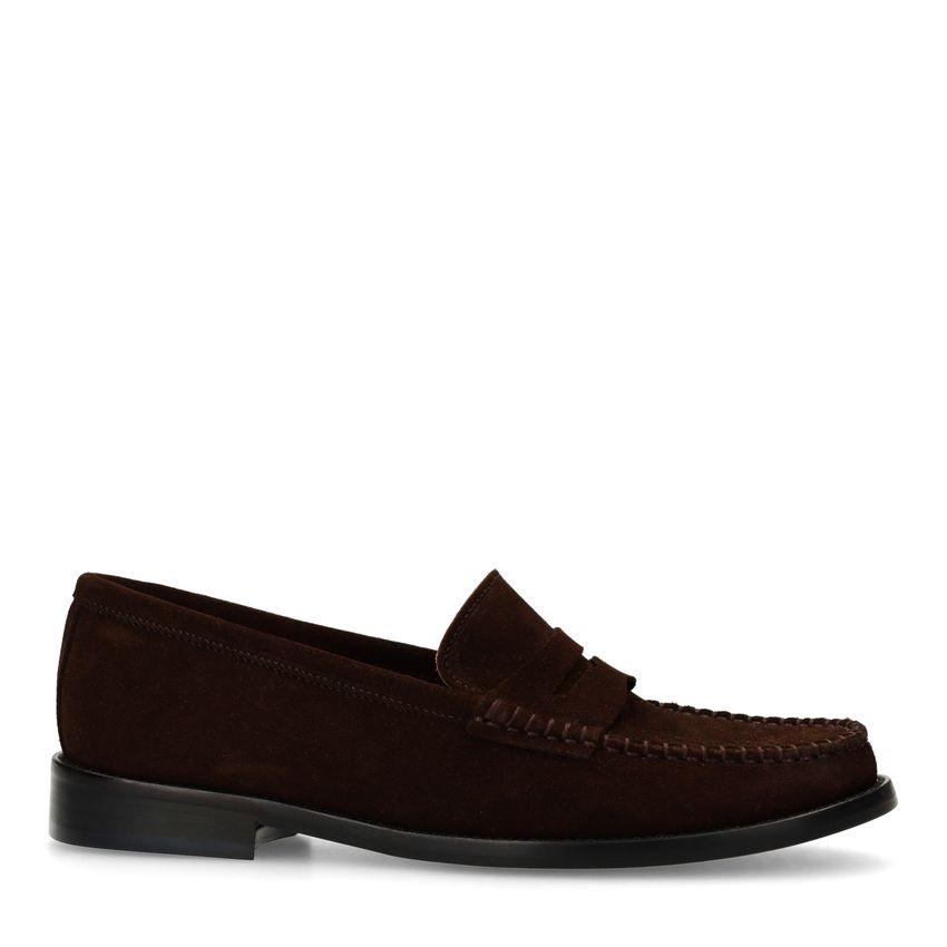 Donkerbruine suède loafers