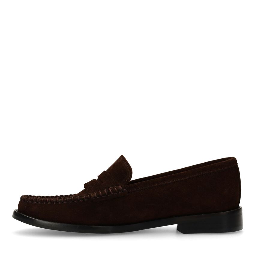 Donkerbruine suède loafers