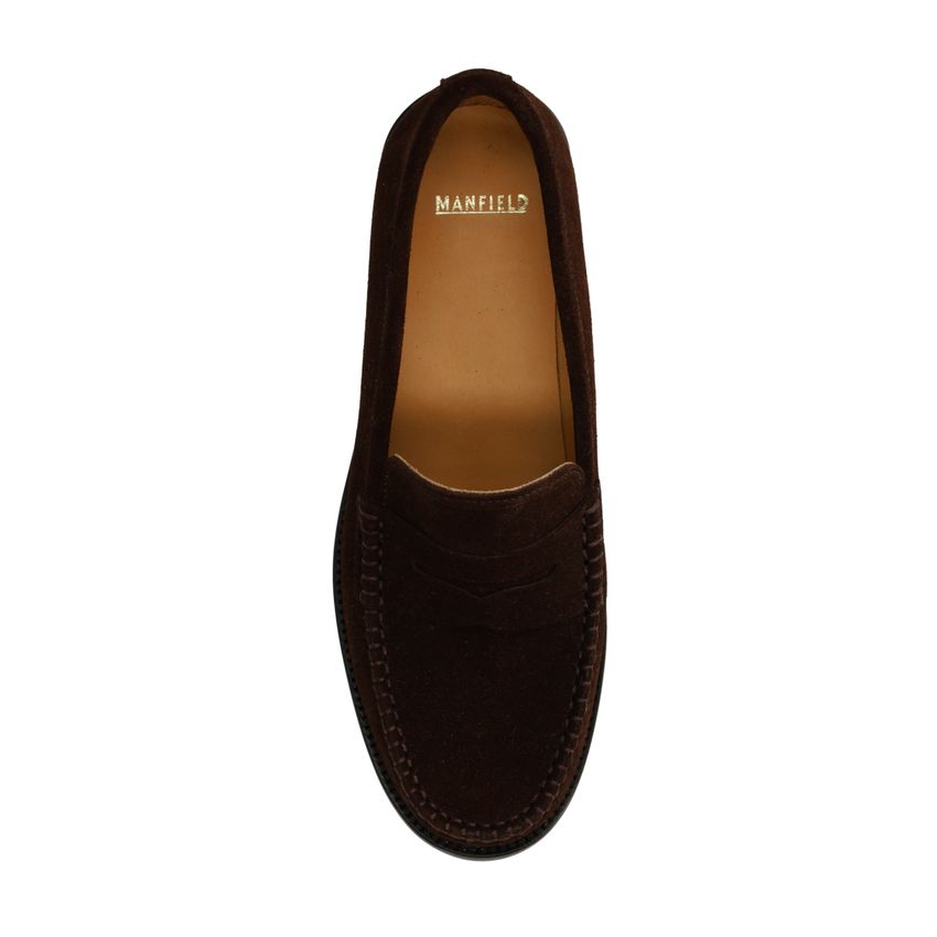 Dunkelbraune Veloursleder-Loafer