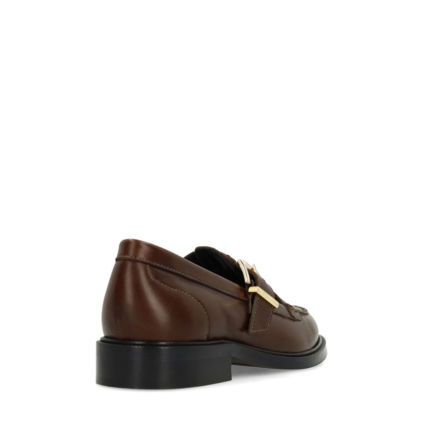 Dunkelbraune Leder-Loafer