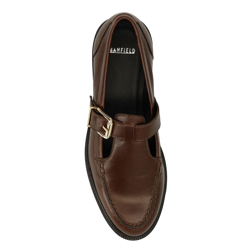 Donkerbruine leren loafers