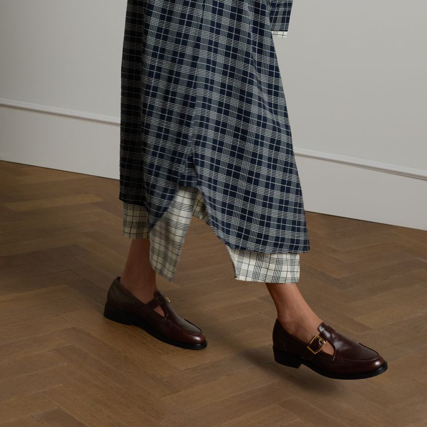 Donkerbruine leren loafers