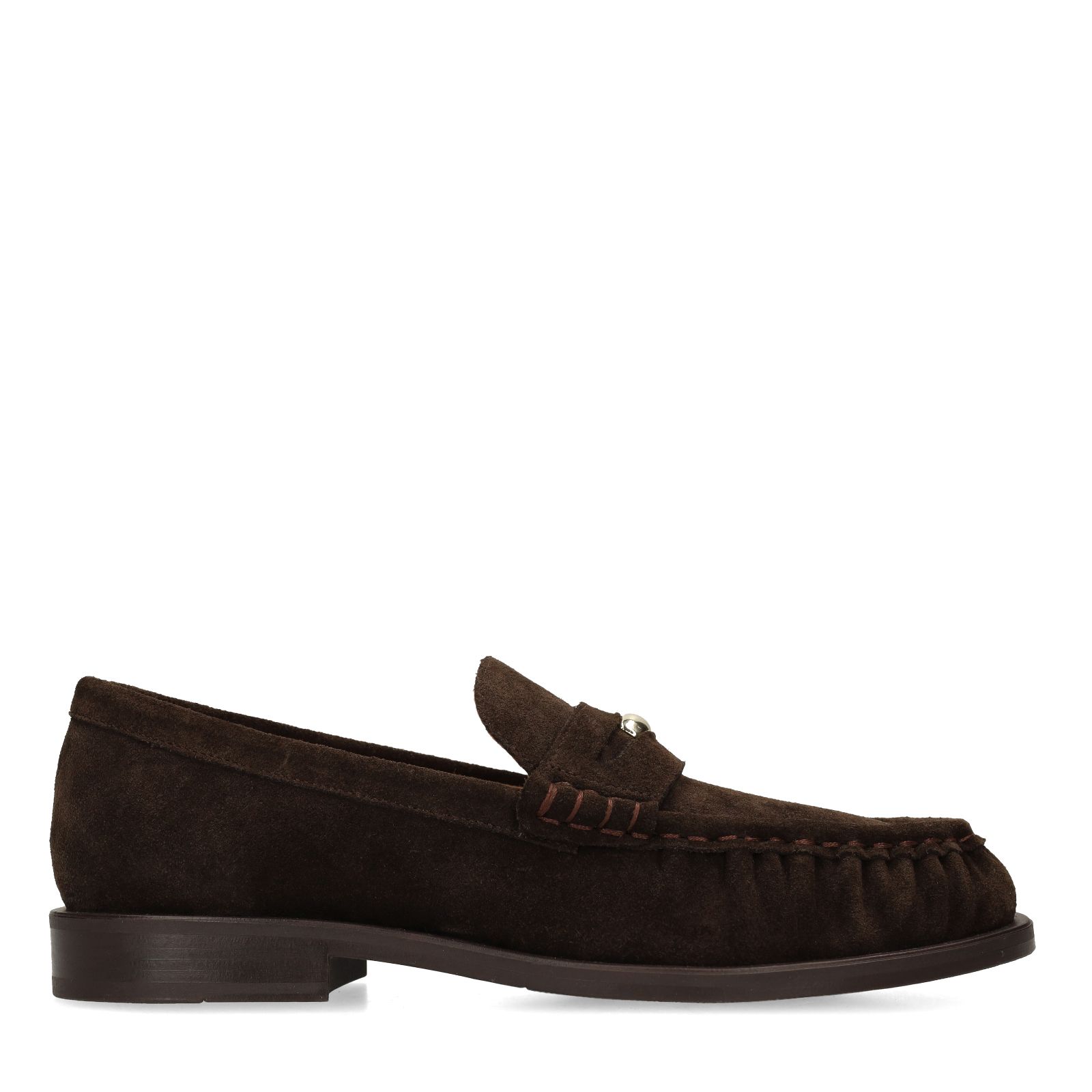 Bruine suède loafers