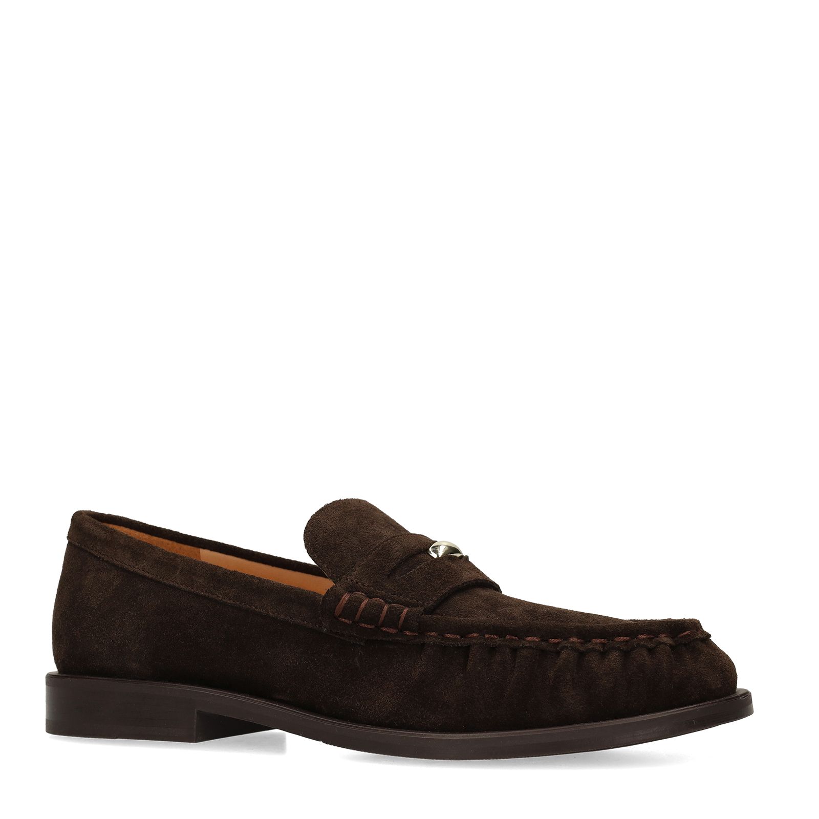 Bruine suède loafers