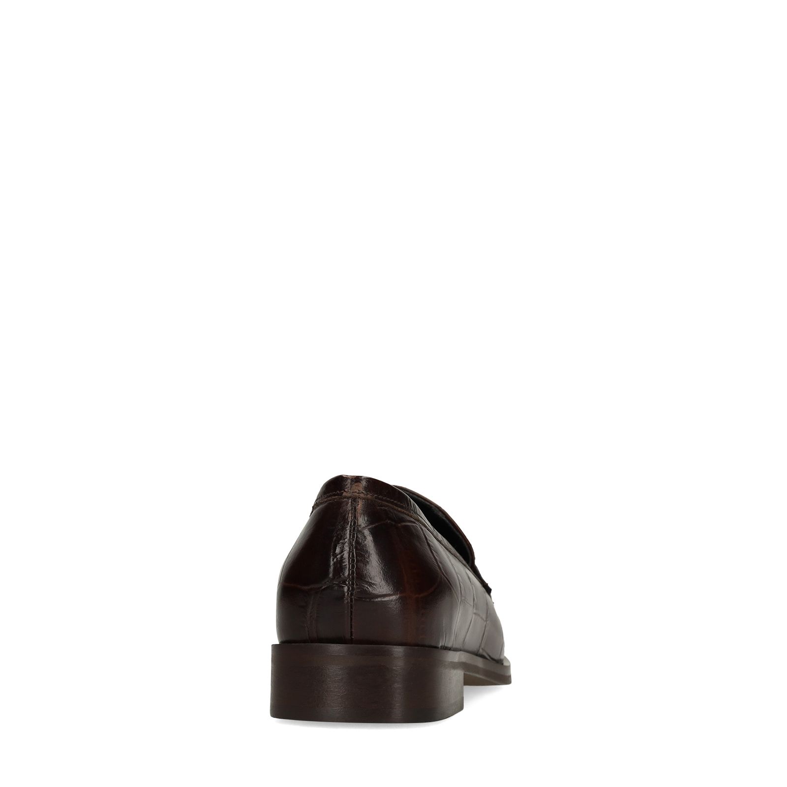 Bruine leren croco loafers