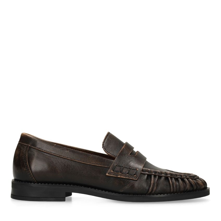 Braune Leder-Loafer