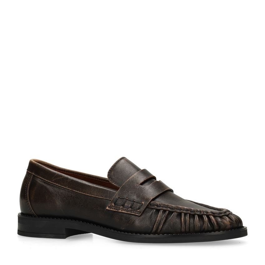 Braune Leder-Loafer