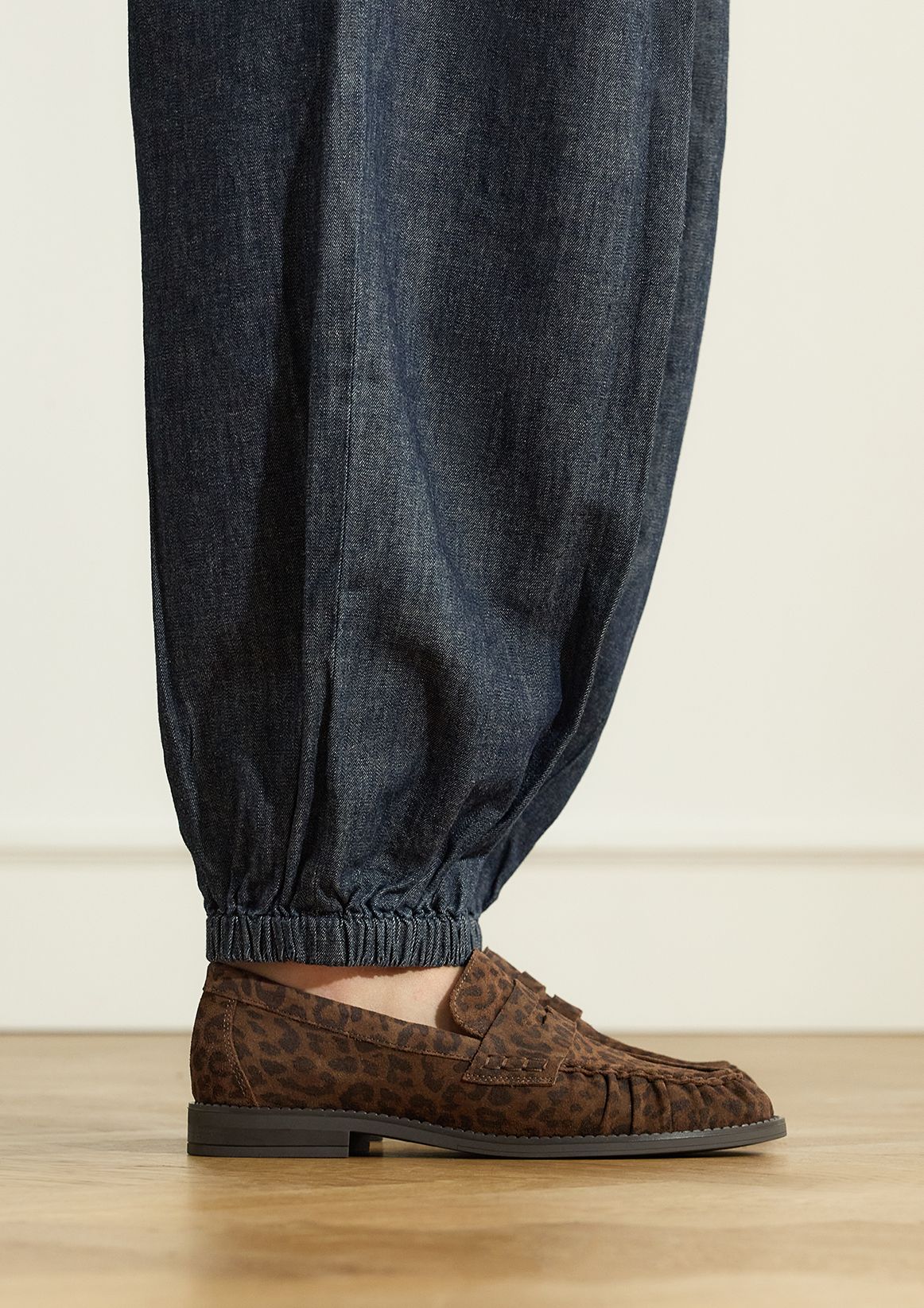 Loafer Wildleder mit Leopardenmuster