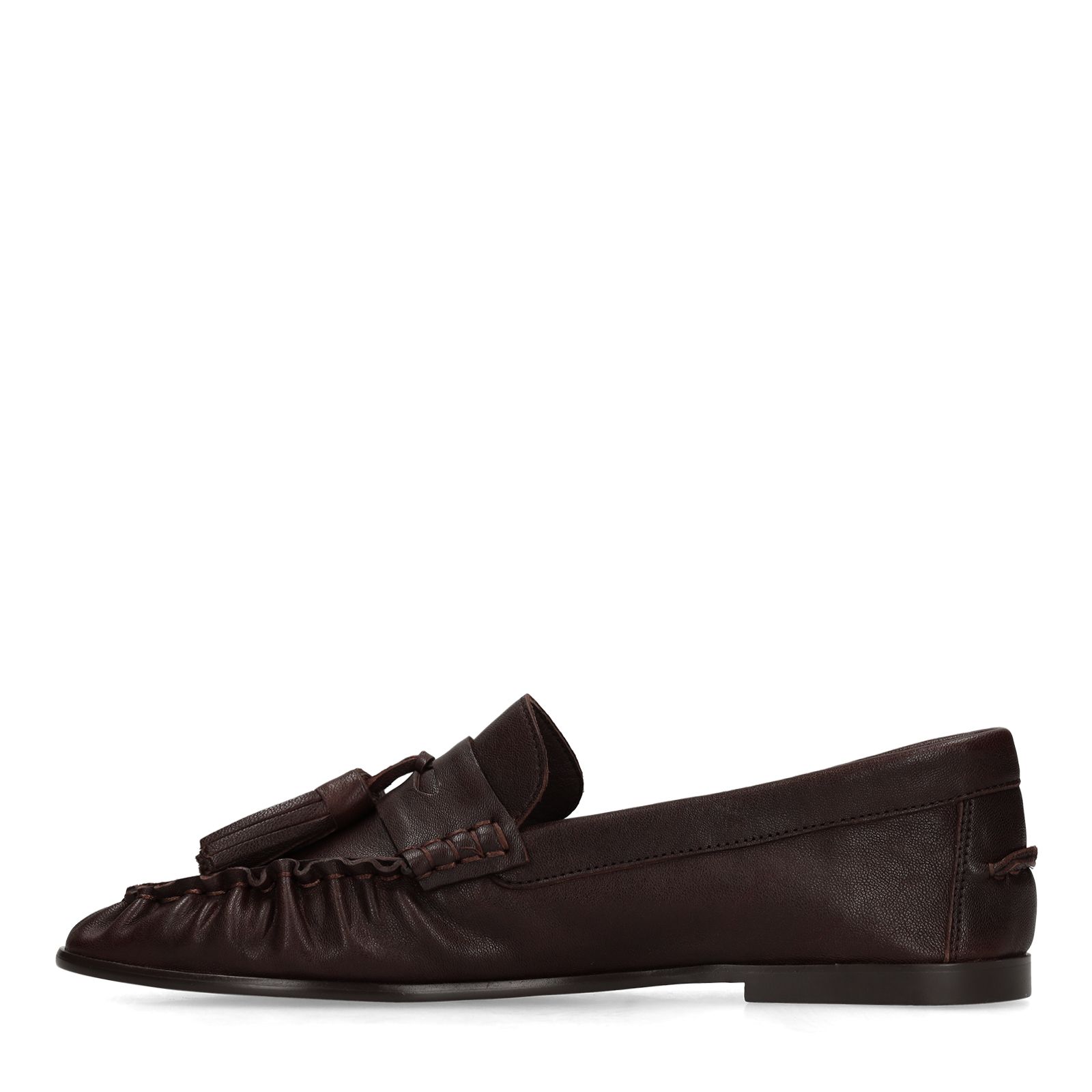 Donkerbruine leren loafers met kwastjes