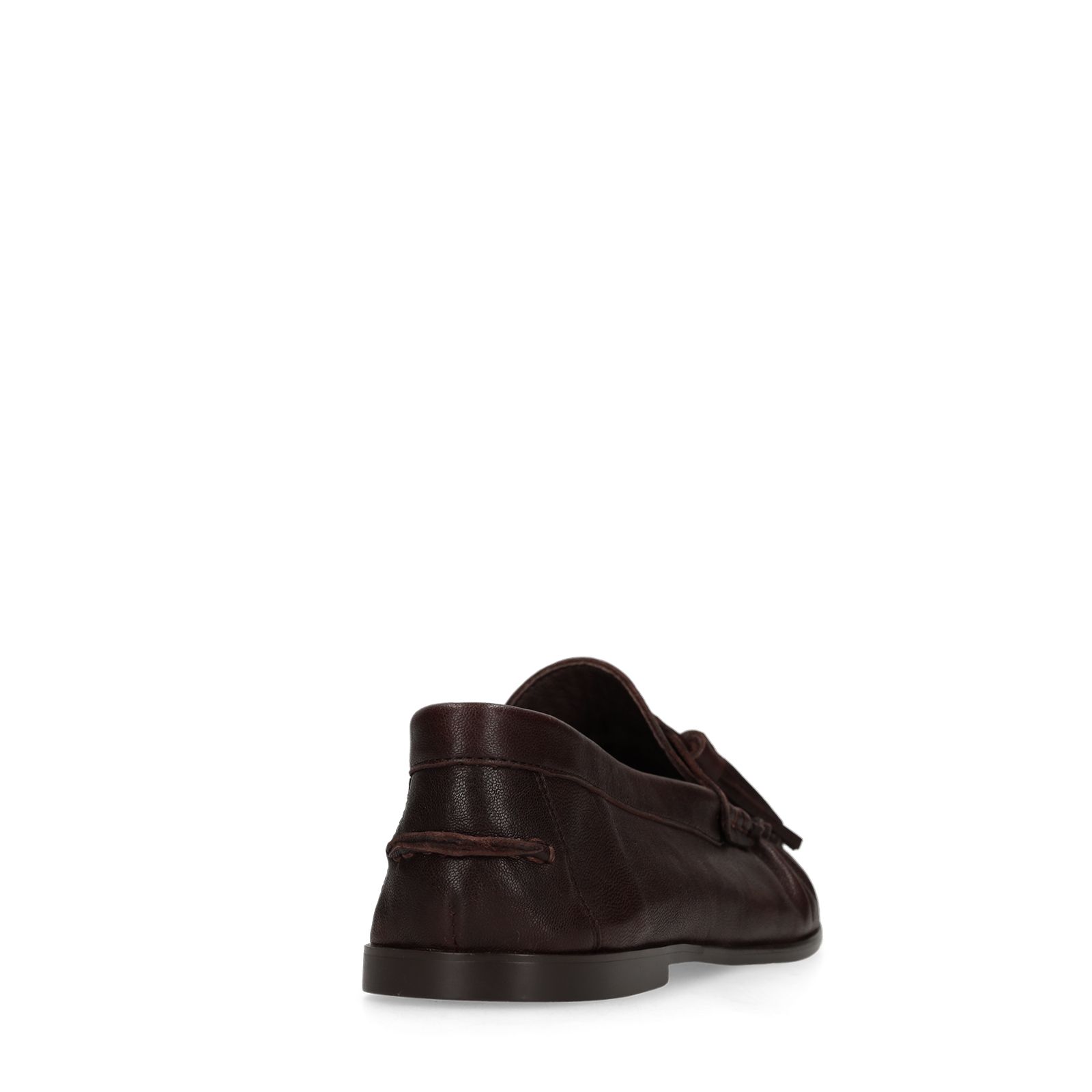 Donkerbruine leren loafers met kwastjes
