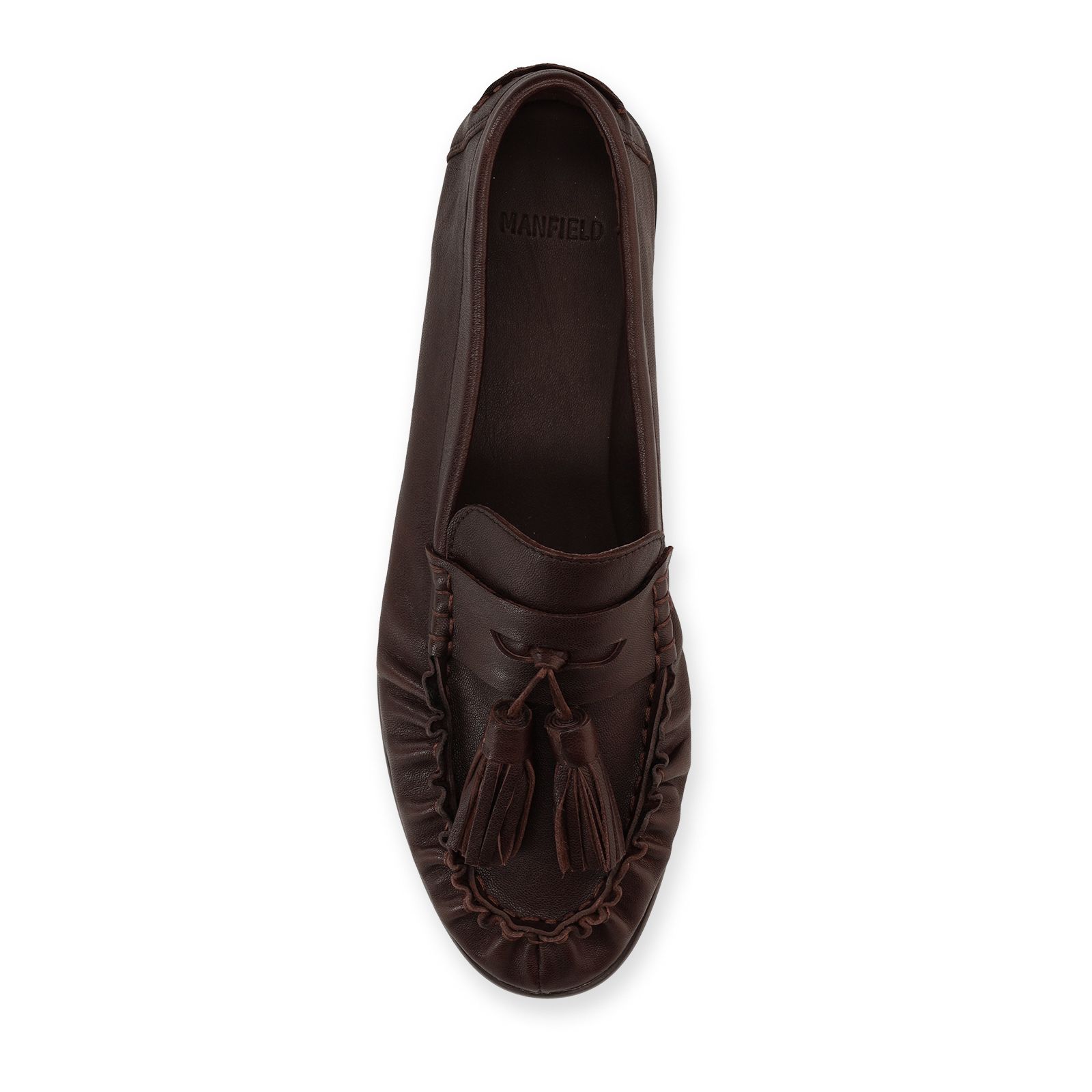 Donkerbruine leren loafers met kwastjes