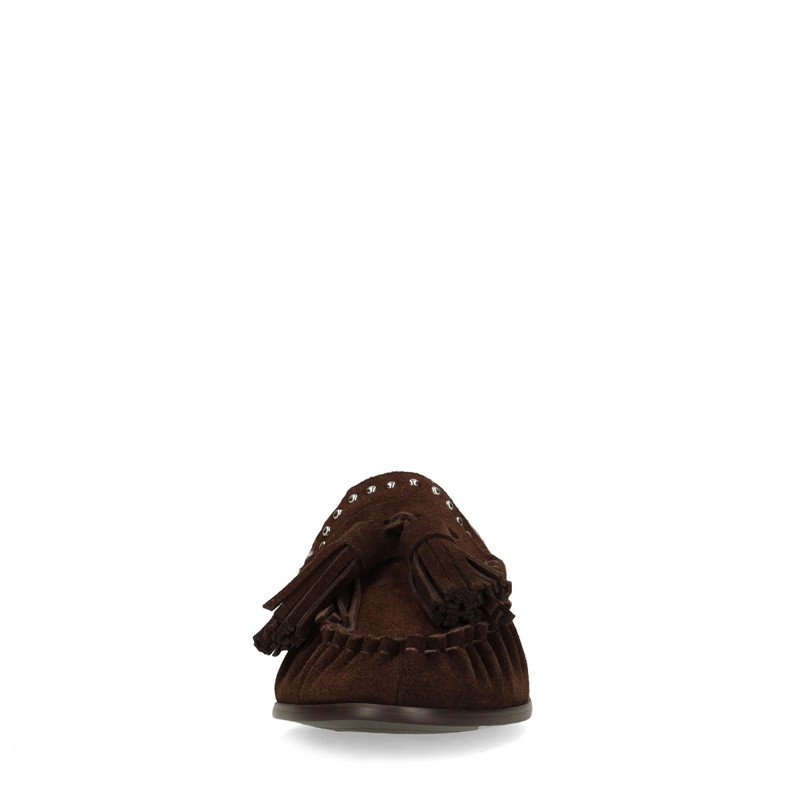 Dunkelbraune Veloursleder-Loafer mit Futter