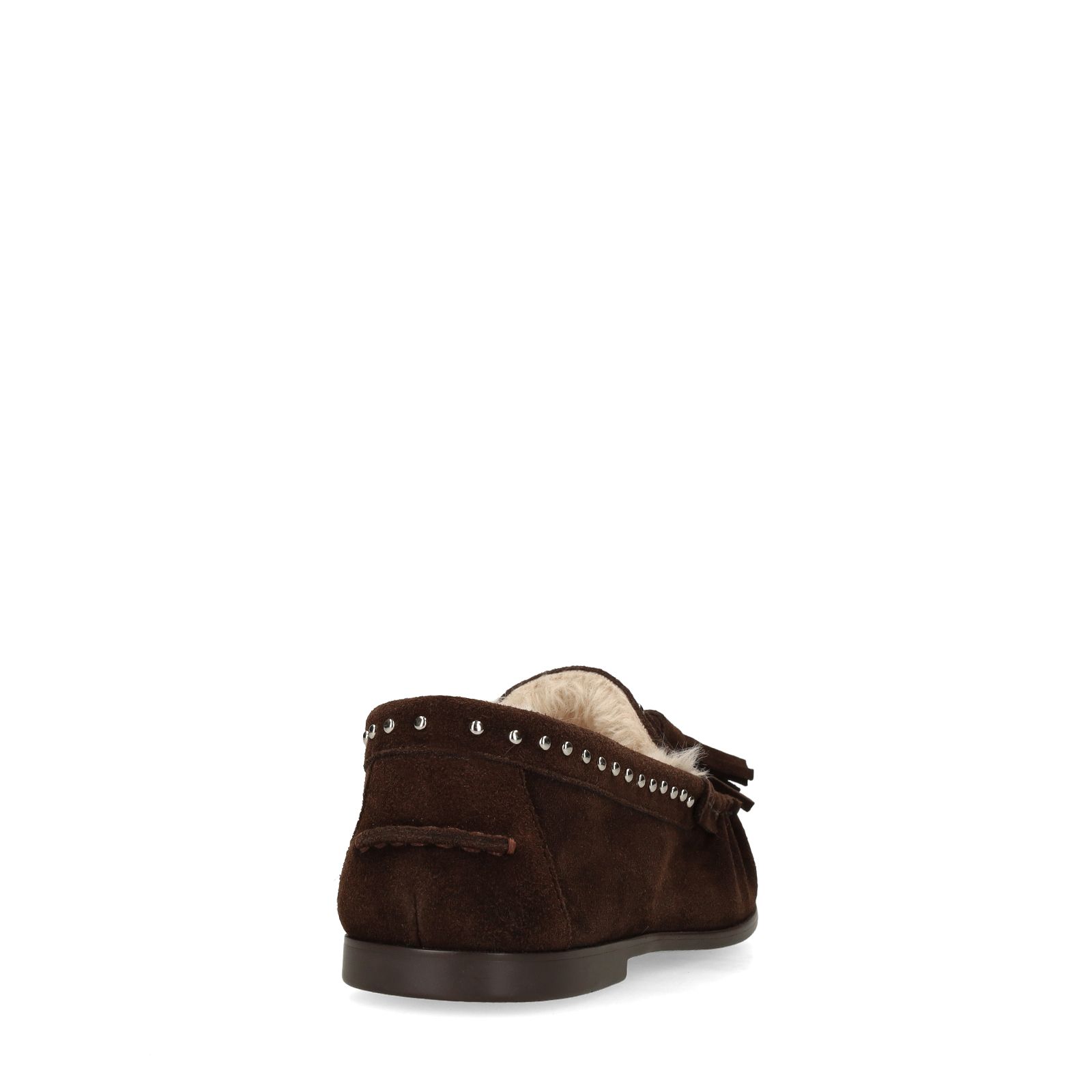 Dunkelbraune Veloursleder-Loafer mit Futter