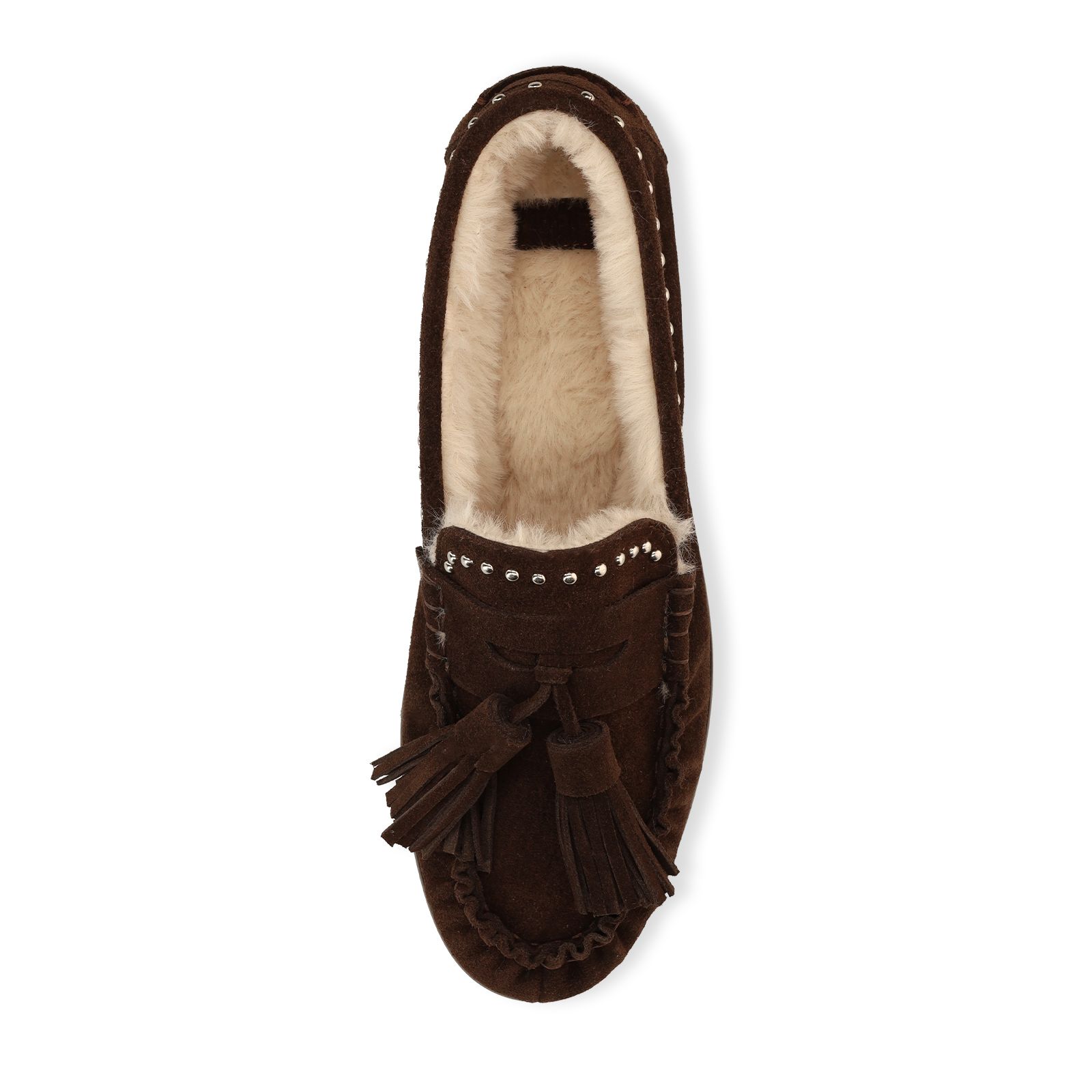 Dunkelbraune Veloursleder-Loafer mit Futter