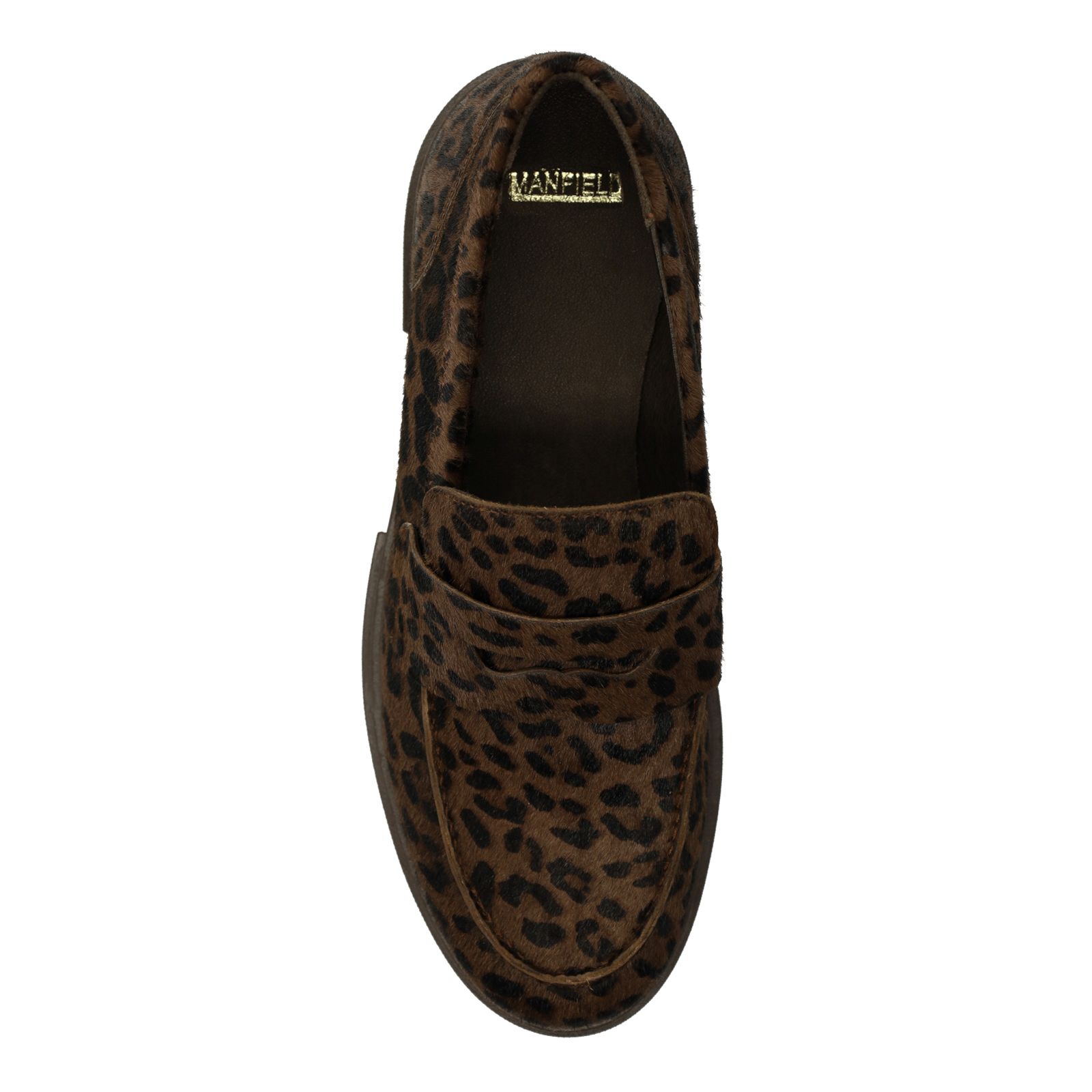 Leopard loafers met pony hair
