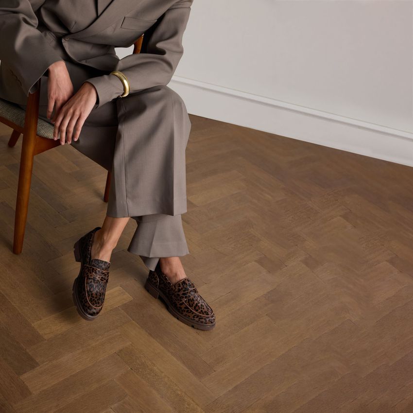 Leopard loafers met pony hair