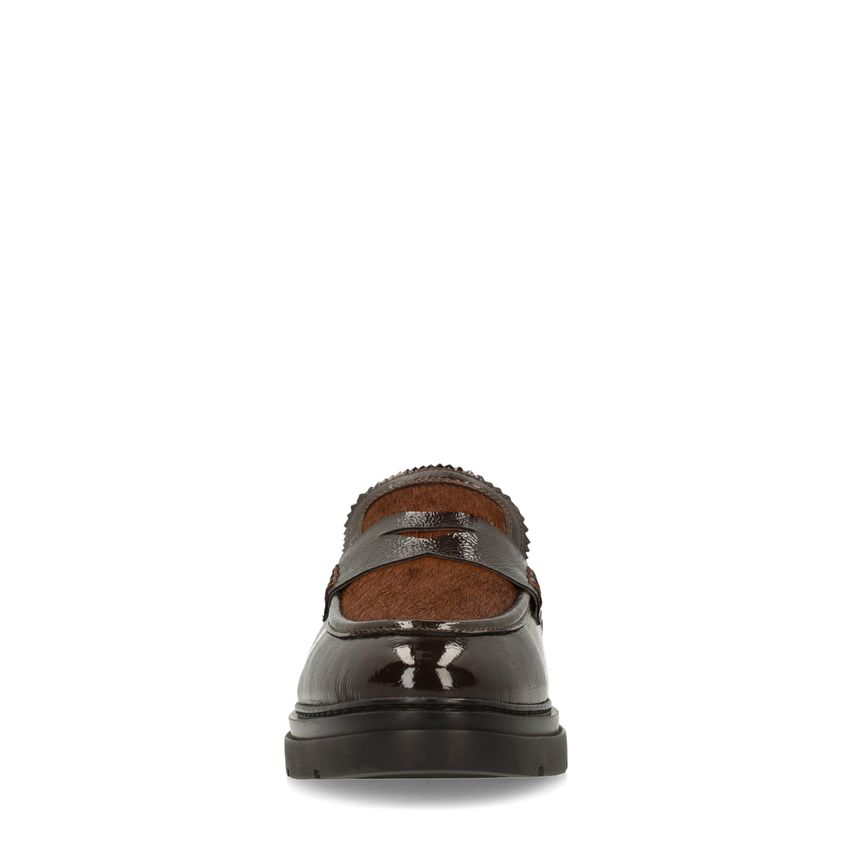 Bruine lakleren loafers