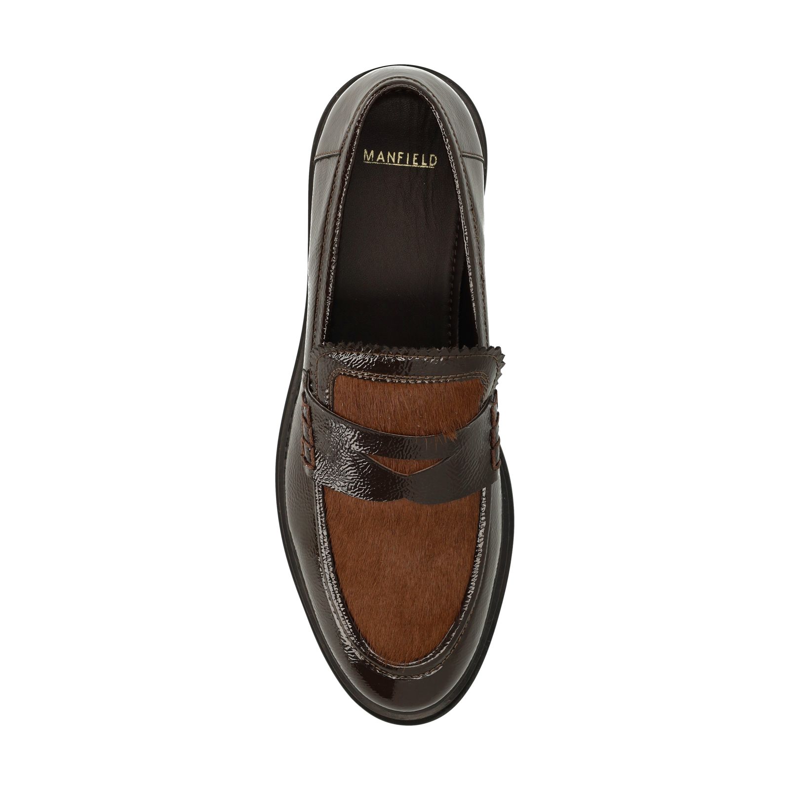 Braune Loafer aus Lackleder